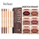 6pcs Velvet Matte Lip Liner Set - Long-Lasting Versatile Shades Longlasting Lip Makeup Berry Brown Pink Lip Pencil