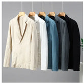 Men’s Lightweight Linen Cotton Blazer Black Summer Breathable Jacket
