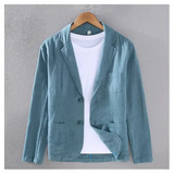 70% Linen 30% Cotton Breathable Men’s Blazer Suit Jacket For Men Black Coat For Summer Business Lightweight Male