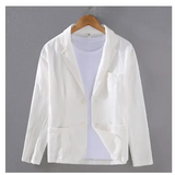 70% Linen 30% Cotton Breathable Men’s Blazer Suit Jacket For Men Black Coat For Summer Business Lightweight Male