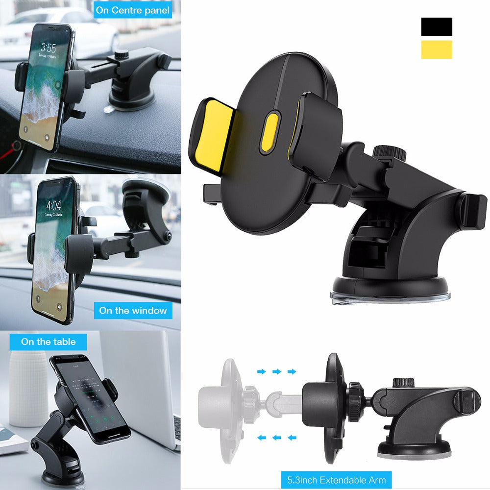 Car Phone Holder Long Rod Telescopic Car Dashboard Suction Cup Type - Hair Remover
