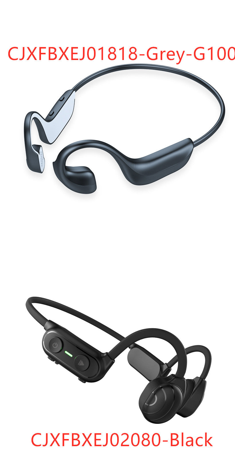 Bone Conduction Bluetooth Headset with Type-C Charging Port - Hair Remover