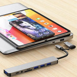 Type C Hub Docking Station with Audio Jack Adapter for Laptops - 8 IN 2