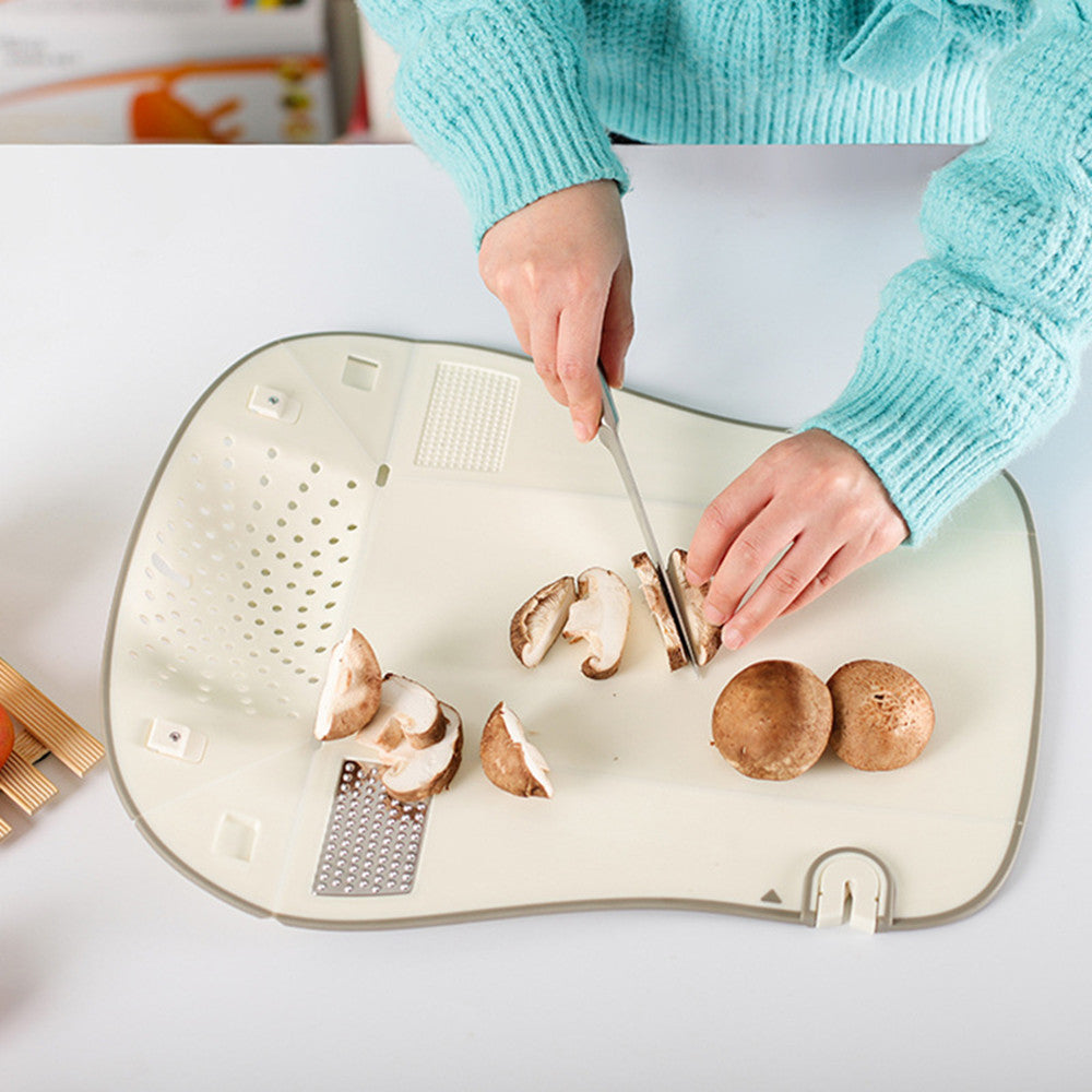 Multifunctional Cutting Board Foldable Ginger Knife For Draining Water