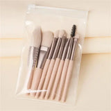 Soft Fluffy Makeup Brushes Set Plastic Handle Blending Makeup Brush - 8pcs 1