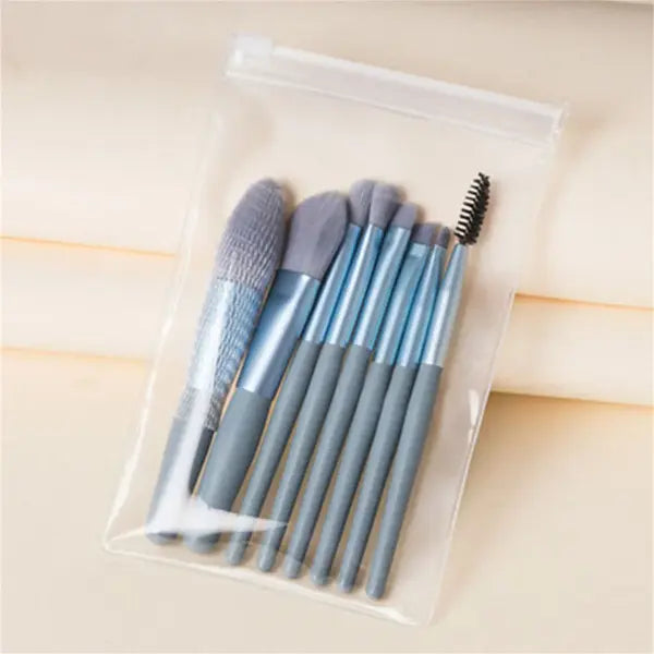 Soft Fluffy Makeup Brushes Set Plastic Handle Blending Makeup Brush - 8pcs 2