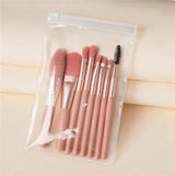 Soft Fluffy Makeup Brushes Set Plastic Handle Blending Makeup Brush - 8pcs