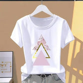 90s Y2K Floral Graphic T-Shirt – Women’s Casual Short Sleeve Retro Fashion Tee - 489 / XXL