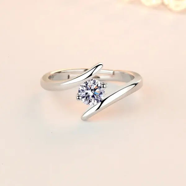 925 Sterling Silver Ring Simple Generous Zircon luxury High Quality For Women Rings Wedding Fine Jewelry Accessories