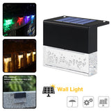 Waterproof New RGB LED Solar Light Step Fence Light - Black