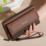Classic Card Holder Wallet for Men (Faux Leather) – Pocket Interior - dark brown