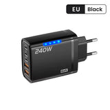 240W GaN USB C Charger 5 in 1 Adapter for Fast Charging Multi Devices
