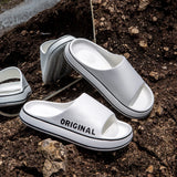 Vid Material Slides Solid Color Thick Sole Indoor Outdoor Sandals