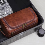Leather Toiletry Bag Large Dopp Kit – Hanging Travel Cosmetic Case