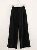 Cotton Linen Wide Leg Suit Pants High Waist Formal Trousers