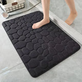 Cobblestone Embossed Bath Mat Microfiber – Absorbent Quick Drying Rug