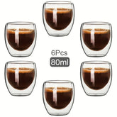 Double Wall Glass Espresso Mug Transparent Handmade Heat Insulated Drinkware