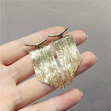 Vintage Geometric Tassel Statement Earrings in Golden Copper Finish