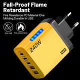 240W GaN USB C Charger 5 in 1 Adapter for Fast Charging Multi Devices