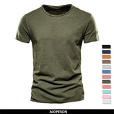 Men 100% Cotton Short Sleeve T Shirt Soft Casual Summer Fitness Type