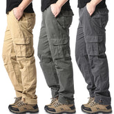 Elastic Waist Tactical Jogging Pants Pure Cotton Loose Outdoor Work Style
