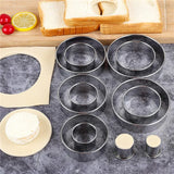 Stainless Steel Biscuit Mold 5 Piece Round Set for Pastry and Baking