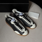 Genuine Leather Women's Retro Sneakers Mixed Color Training Shoes
