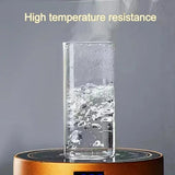 Square Glass Coffee Cup with Lid and Straw – Heat Resistant Drinkware
