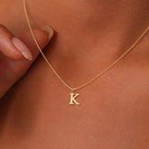 Initial Necklace 18K Gold Plated Stainless Steel Pendant