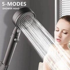 Adjustable Showerhead with 5 Mode High Pressure Water Saving Nozzle - Himpall