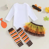 Adorable 4pcs Baby Clothes Set for Thanksgiving Celebrations