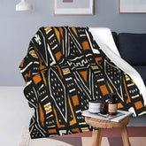 African Bogolan Mudcloth Pattern Blanket Flannel Breathable Throw Blankets Sofa Throw Blanket For Home Throws Bedspread