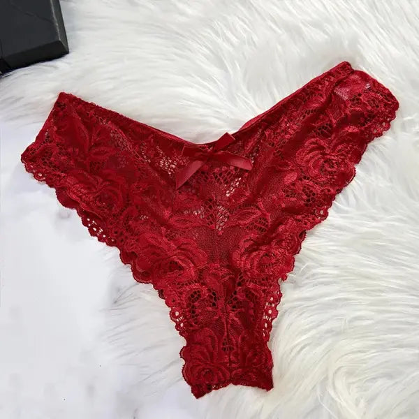 ALLTOOALL Women’s Sleepwear Underwear Transparent Sexy Lace Red Lingerie Pijamas Sets Nightdress And Panty Female
