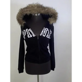 Y2K Plush Hooded Jacket – Thickened Black Warm Streetwear Coat Women - 2 / L