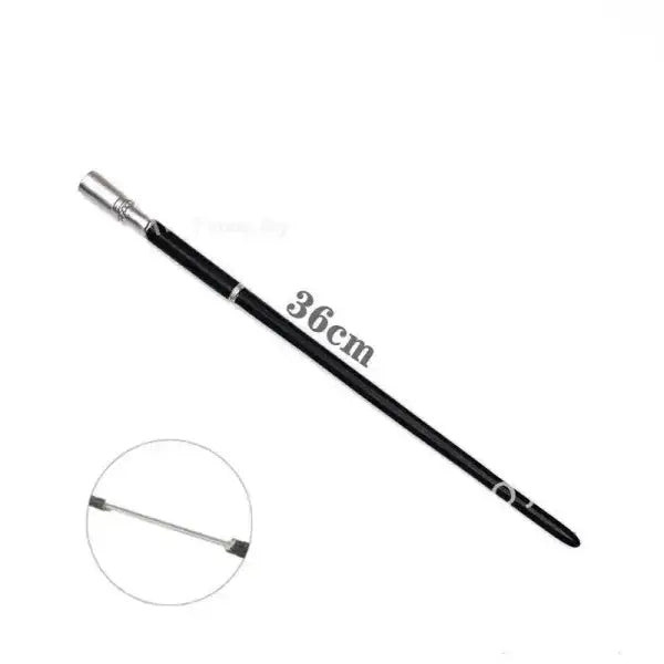 Black telescopic metal core magic wand for anime cosplay
