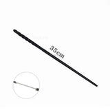 Black spiral-textured 35cm anime cosplay metal core magic wand