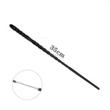 Black spiral-textured anime cosplay metal core magic wand, 35cm