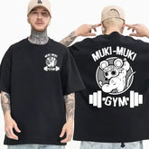 Demon Slayer Uzui Tengen T-Shirt – Unisex Oversized Anime Gym Tee with Muscular Mouse Print - 1 / XXL