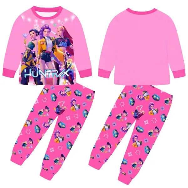 K-Pop Demon Hunters Kids Pajama Set Zoey Rumi Anime Shirt and Pants
