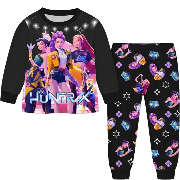 K-Pop Demon Hunters Kids Pajama Set Zoey Rumi Anime Shirt and Pants - colour 1 / 150(10-12Years)