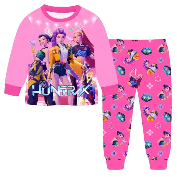 K-Pop Demon Hunters Kids Pajama Set Zoey Rumi Anime Shirt and Pants - colour 2 / 130cm(6-7Years)