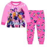 Anime Kpop Demon Hunters Zoey Costume Autumn Pajamas for Children’s Clothing 3-14Years Kids Huntrix Rumi Girls Tshirt