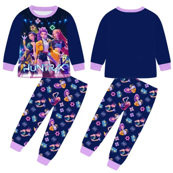 K-Pop Demon Hunters Kids Pajama Set Zoey Rumi Anime Shirt and Pants