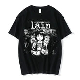 Serial Experiments Lain Anime T-Shirt – Unisex Manga Graphic Sci-Fi Short Sleeve Tee - 0361 / L