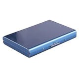 Antitheft Anti RFID Blocking ID Bank Credit Card Holder Slim Wallet - Blue