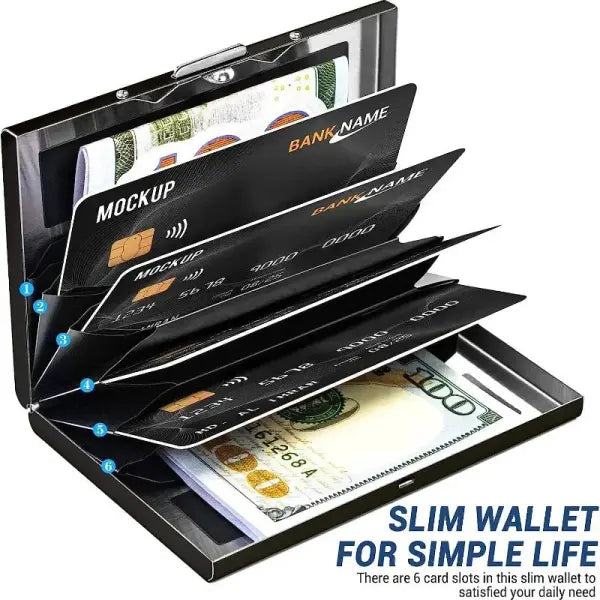 Antitheft Anti RFID Blocking ID Bank Credit Card Holder Slim Wallet