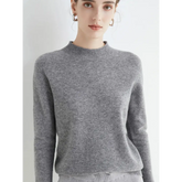 AOSSVIAO 2025 Autumn Winter Solid Mock-neck Pullover Sweater For Women Casual Knitwear Female Clothing Basic Soft Tops