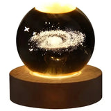 Illuminated astronomy crystal lights glowing planetary galaxy ball