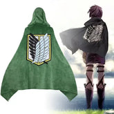 Attack on Titan Hoodie Cloak Anime Shingeki No Kyojin Pajamas Blanket Cloak Levi Cosplay Flannel Shawl Blanket Comfy