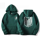 Attack on Titan Hoodie – Unisex Anime Harajuku Pullover Streetwear - green / S / Pack of 1